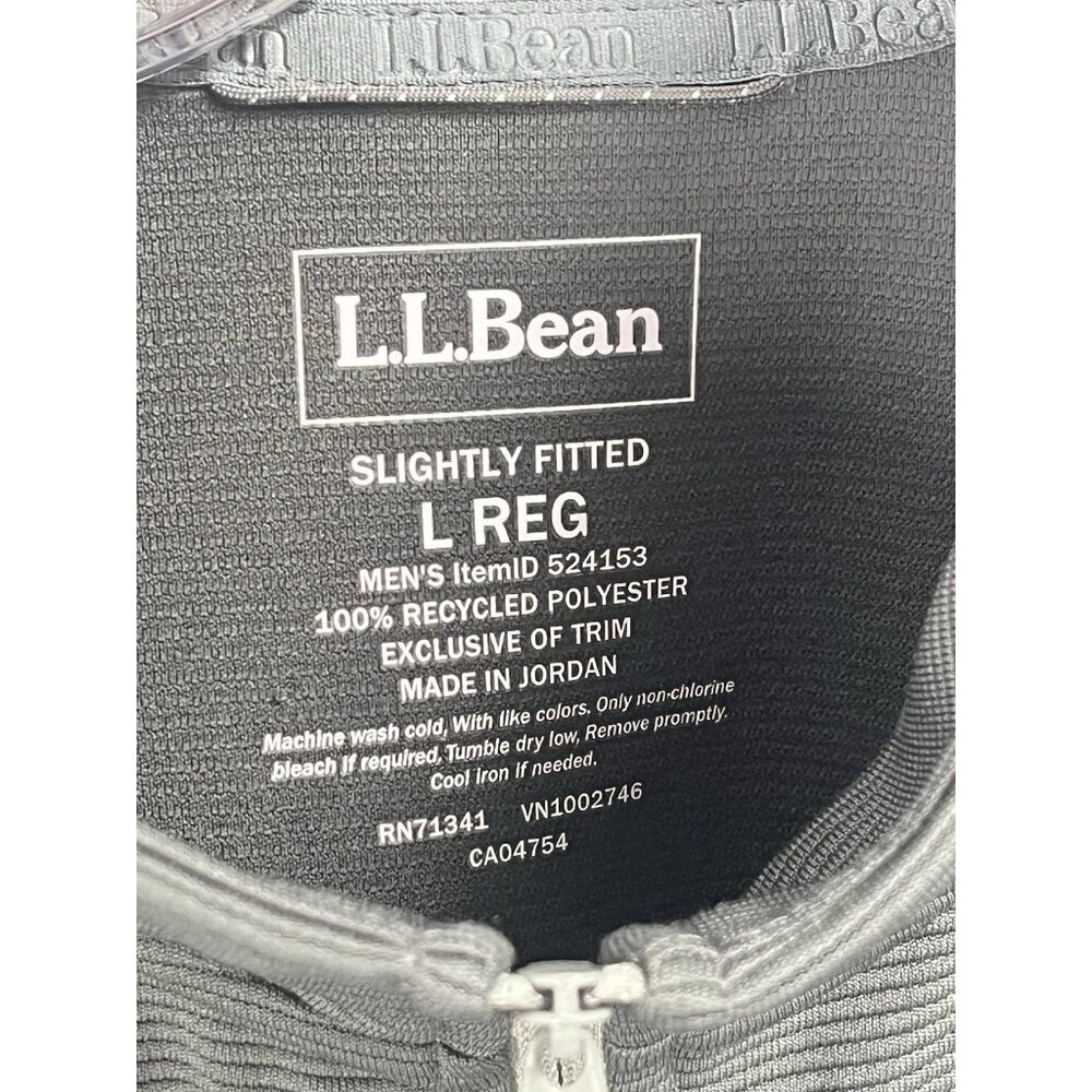 LL Bean Venturestretch Fitted Mens Ottoman Ribbed Half Zip Pullover Green Sz L - Picture 3 of 4